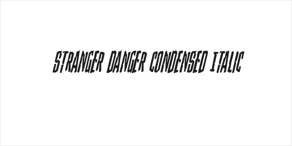 Stranger Danger Condensed Italic Logo