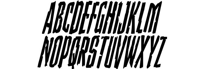 Stranger Danger Condensed Italic Font LOWERCASE