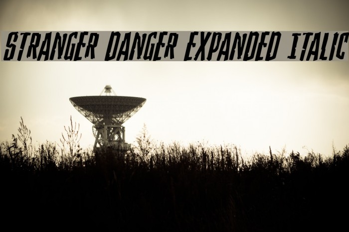 Stranger Danger Expanded Italic Font examples