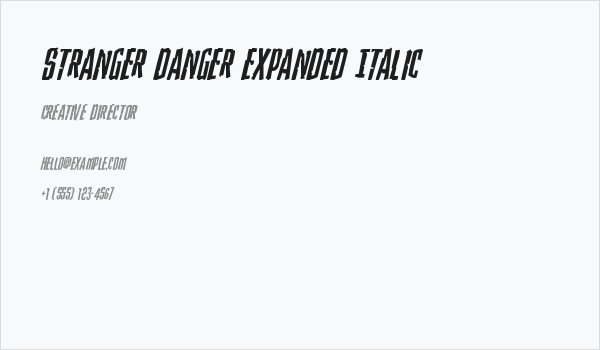 Stranger Danger Expanded Italic Business Card