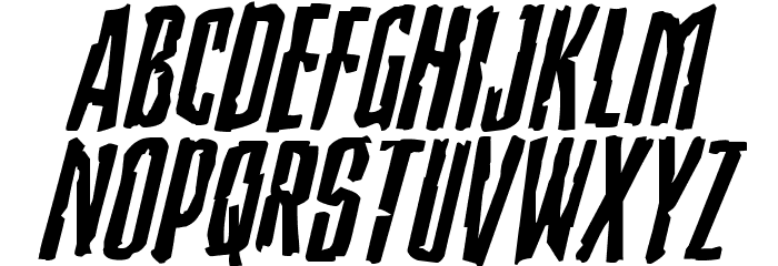 Stranger Danger Expanded Italic Font LOWERCASE