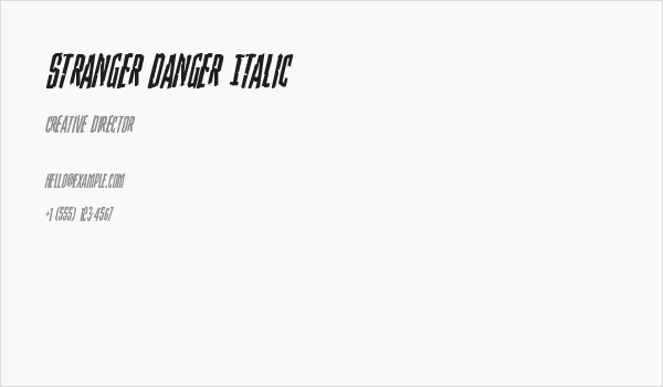 Stranger Danger Italic Business Card