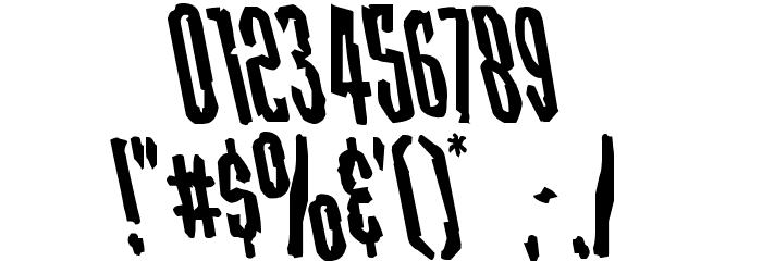 Stranger Danger Leftalic Font OTHER CHARS