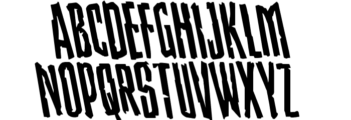Stranger Danger Leftalic Font LOWERCASE