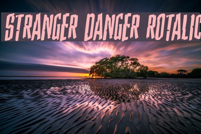 Stranger Danger Rotalic Font examples