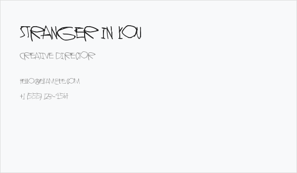 Stranger In You Business Card