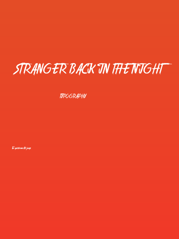 Stranger back in the Night Poster