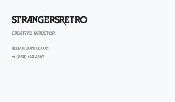 StrangersRetro Business Card