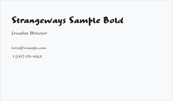 Strangeways Sample Bold Business Card