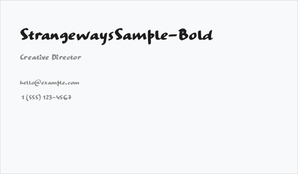 StrangewaysSample-Bold Business Card