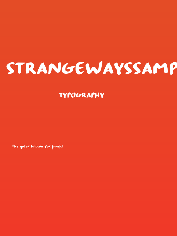 StrangewaysSample-Bold Poster