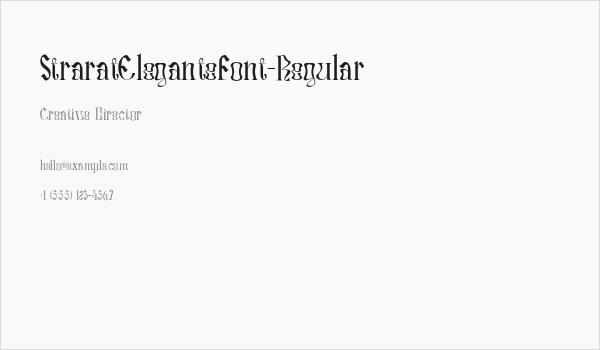 StraratEleganteFont-Regular Business Card