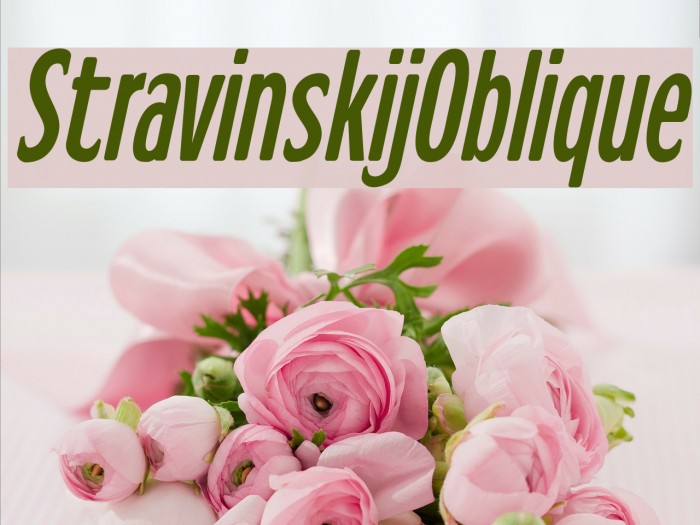 StravinskijOblique Font examples