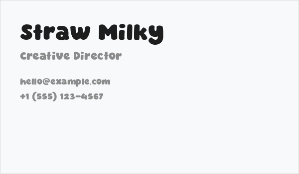 Straw Milky Business Card
