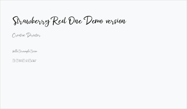 Strawberry Red One Demo version Business Card