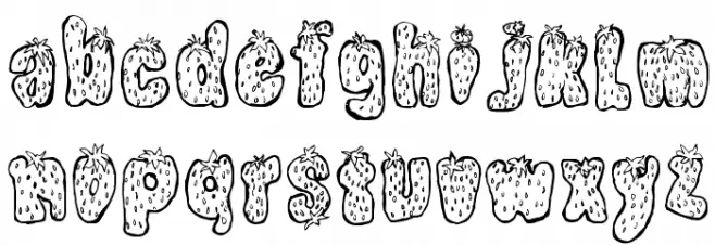Strawberry Regular Caratteri MINUSCOLO