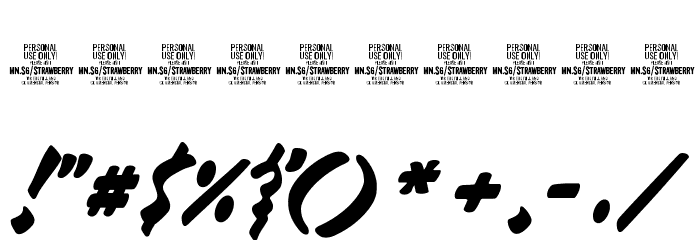Strawberry Script PERSONAL USE Font OTHER CHARS