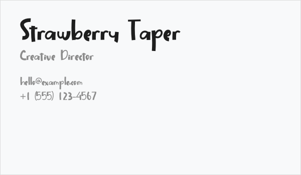 Strawberry Taper Business Card