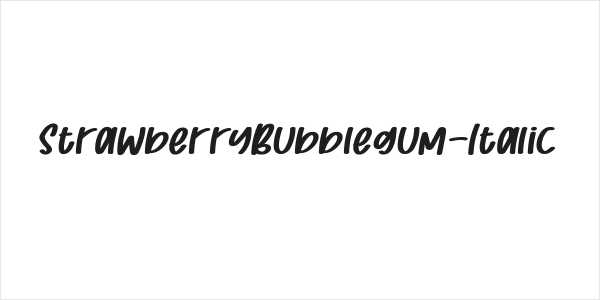 StrawberryBubblegum-Italic Logo