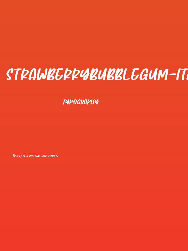 StrawberryBubblegum-Italic Poster