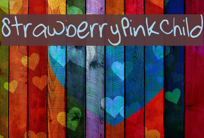 StrawberryPinkChild Font examples