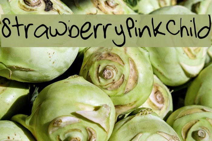 StrawberryPinkChild Font examples