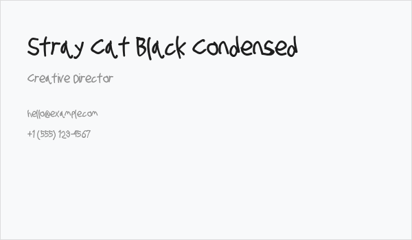 Stray Cat Black Condensed Business Card
