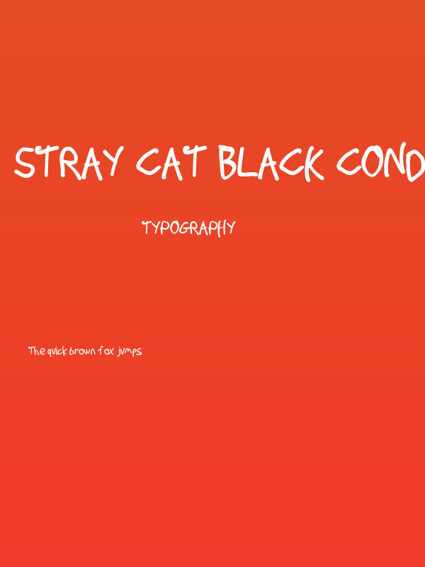 Stray Cat Black Condensed Poster