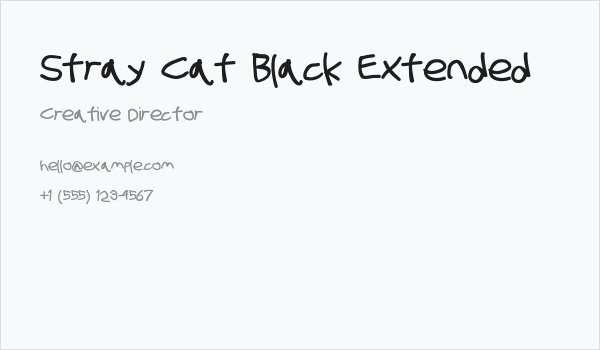 Stray Cat Black Extended Business Card