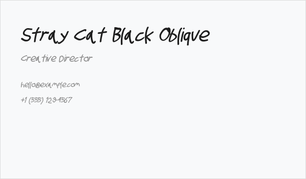 Stray Cat Black Oblique Business Card