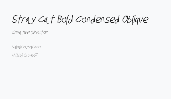 Stray Cat Bold Condensed Oblique Business Card