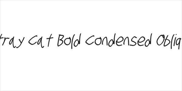 Stray Cat Bold Condensed Oblique Logo