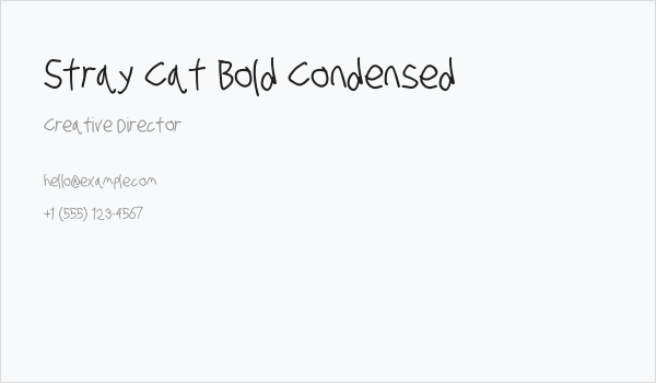 Stray Cat Bold Condensed Business Card