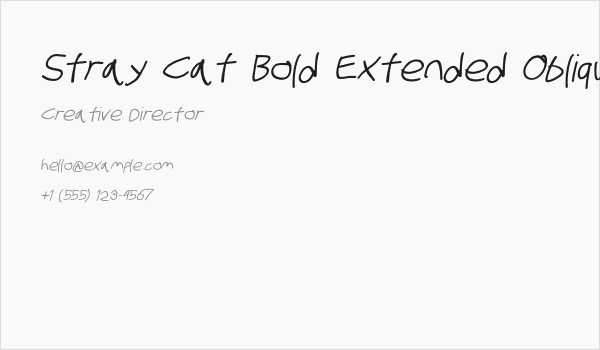 Stray Cat Bold Extended Oblique Business Card