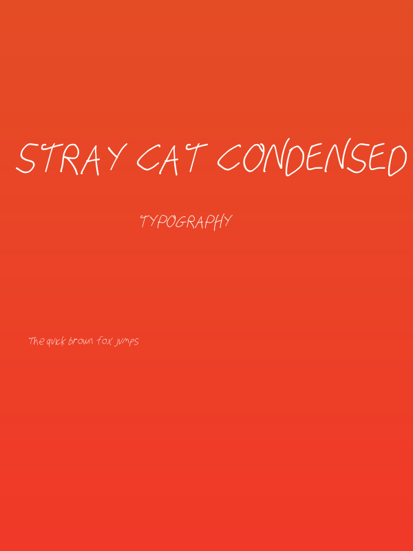 Stray Cat Condensed Oblique Poster
