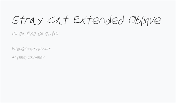 Stray Cat Extended Oblique Business Card