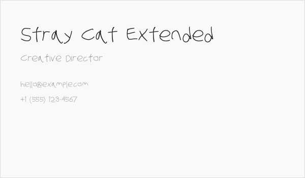 Stray Cat Extended Business Card