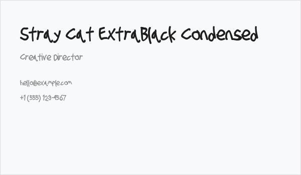 Stray Cat ExtraBlack Condensed Business Card