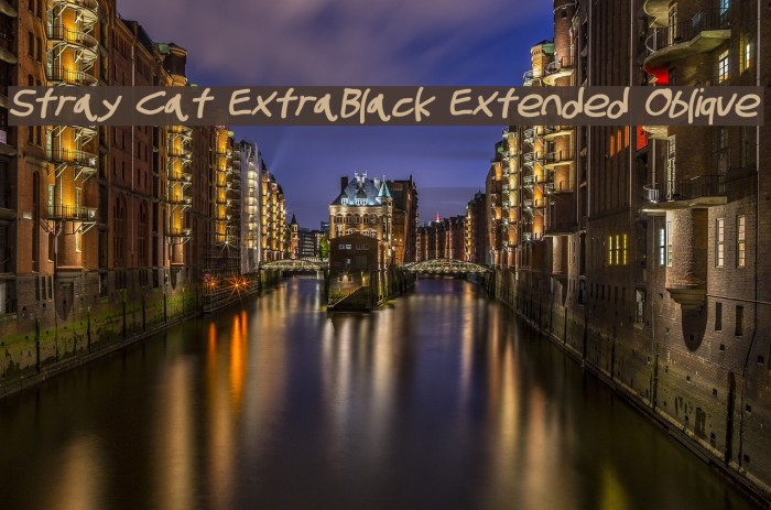 Stray Cat ExtraBlack Extended Oblique Font examples