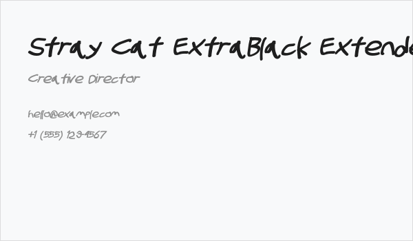 Stray Cat ExtraBlack Extended Oblique Business Card
