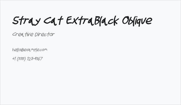 Stray Cat ExtraBlack Oblique Business Card