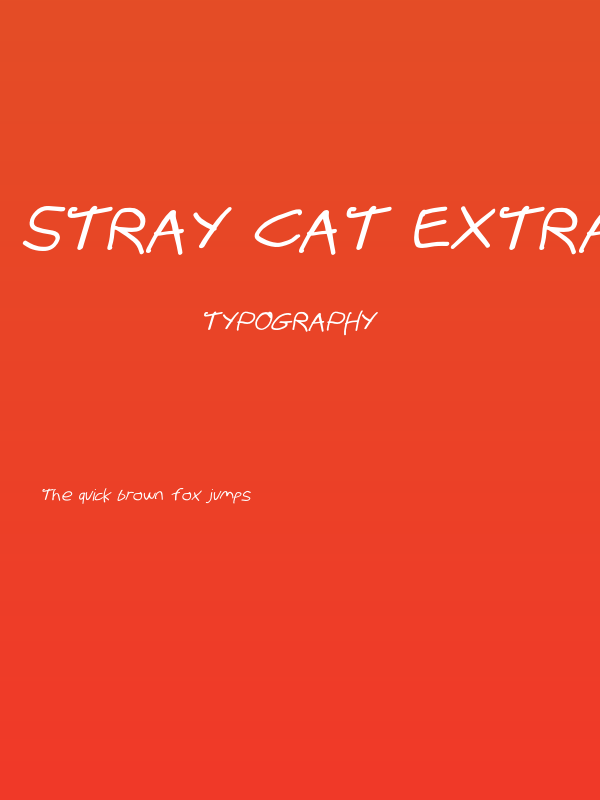 Stray Cat ExtraBold Extended Oblique Poster