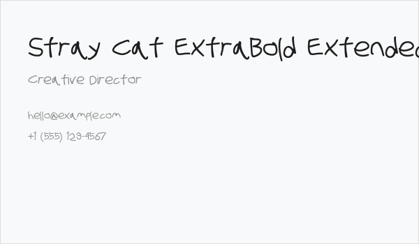 Stray Cat ExtraBold Extended Business Card