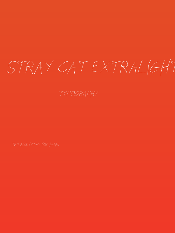 Stray Cat ExtraLight Condensed Oblique Poster