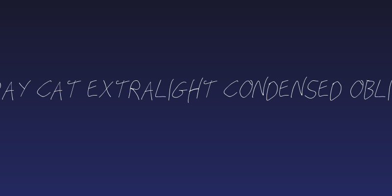 Stray Cat ExtraLight Condensed Oblique Social Header
