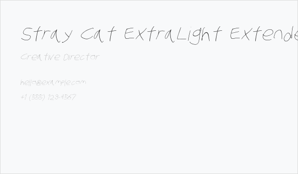 Stray Cat ExtraLight Extended Oblique Business Card