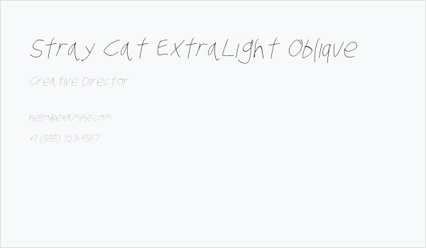 Stray Cat ExtraLight Oblique Business Card
