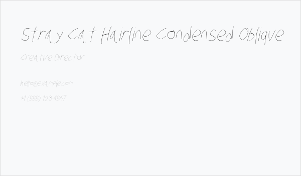 Stray Cat Hairline Condensed Oblique Business Card