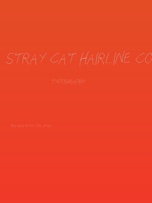Stray Cat Hairline Condensed Oblique Poster