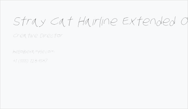 Stray Cat Hairline Extended Oblique Business Card